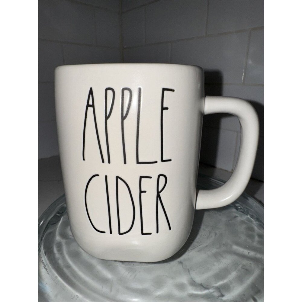 Rae Dunn by Magenta Fall Mug “APPLE CIDER” Burgundy Interior